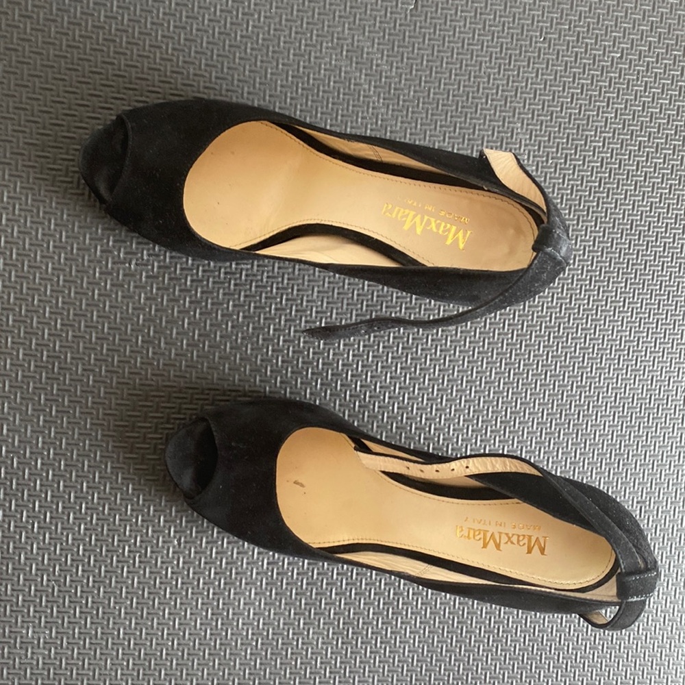Black Suede high heel MaxMara sandals